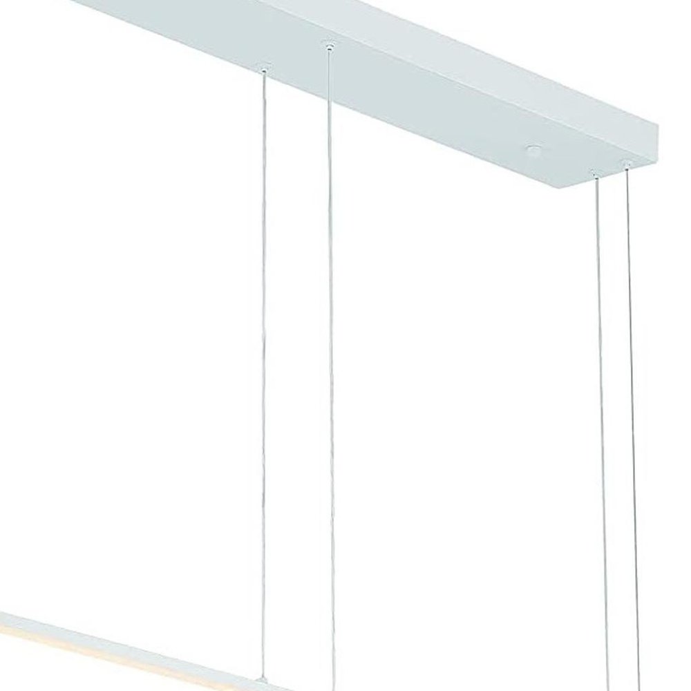 White Candle Style Three Light Metal LED Dimmable Chandelier