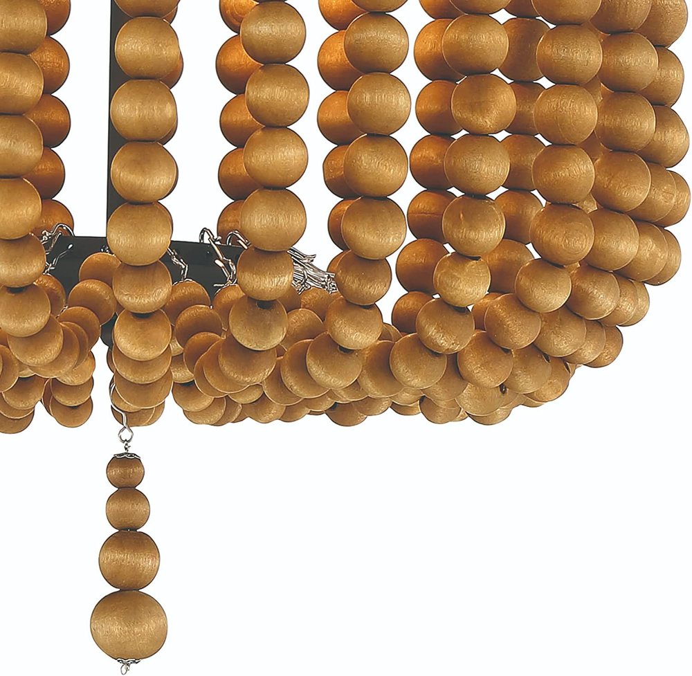 Brown And Black Unique Statement Two Light Metal Dimmable Flush Chandelier