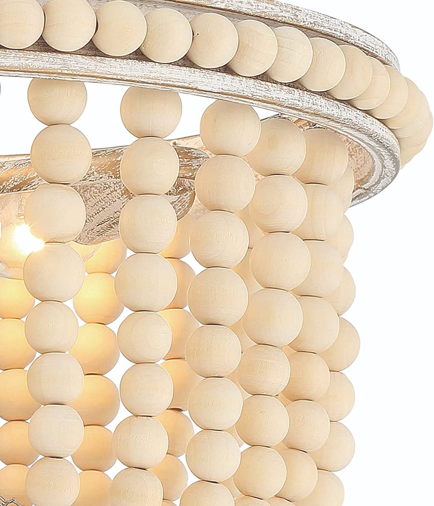 Gold And White Unique Statement Two Light Metal Dimmable Flush Chandelier