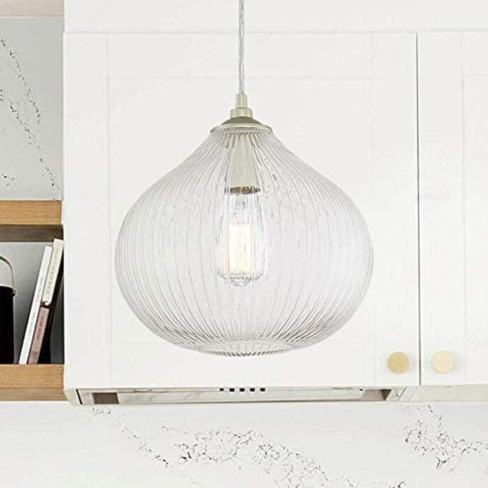 Silver Kitchen Island Metal Dimmable Chandelier With Clear Shades