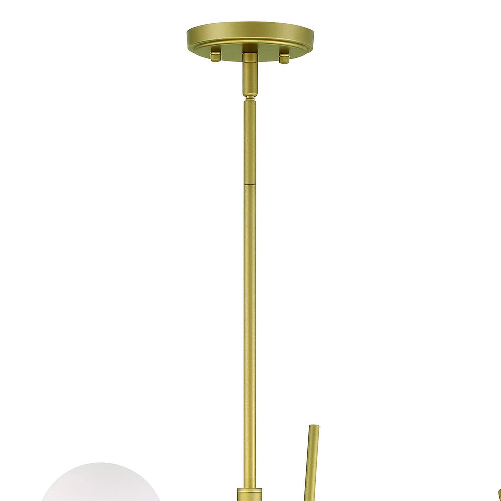 Brass Candle Style Four Light Metal Dimmable Chandelier With White Shades