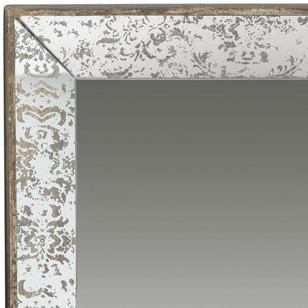 24" Silver Glass Framed Accent Mirror