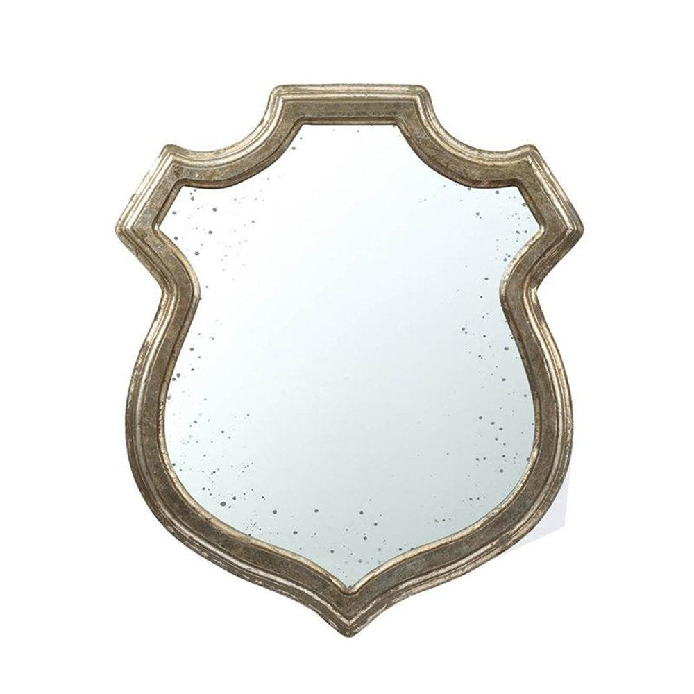 24" Silver Solid Wood Abstract Framed Accent Mirror
