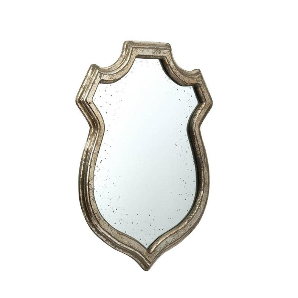 24" Silver Solid Wood Abstract Framed Accent Mirror