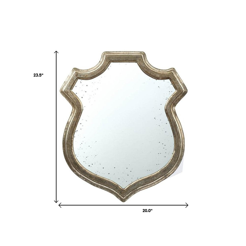 24" Silver Solid Wood Abstract Framed Accent Mirror
