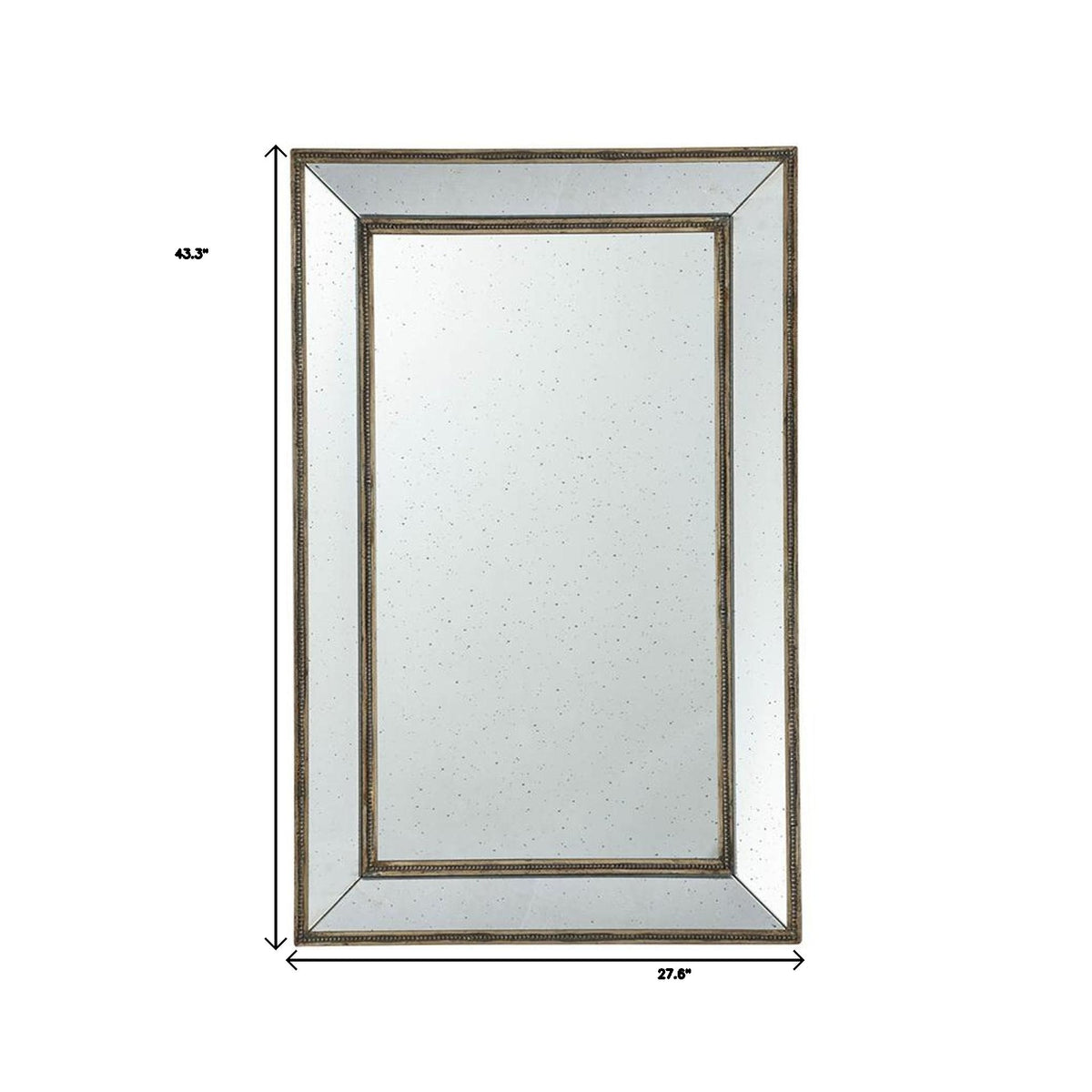 43" Silver Wood Framed Accent Mirror