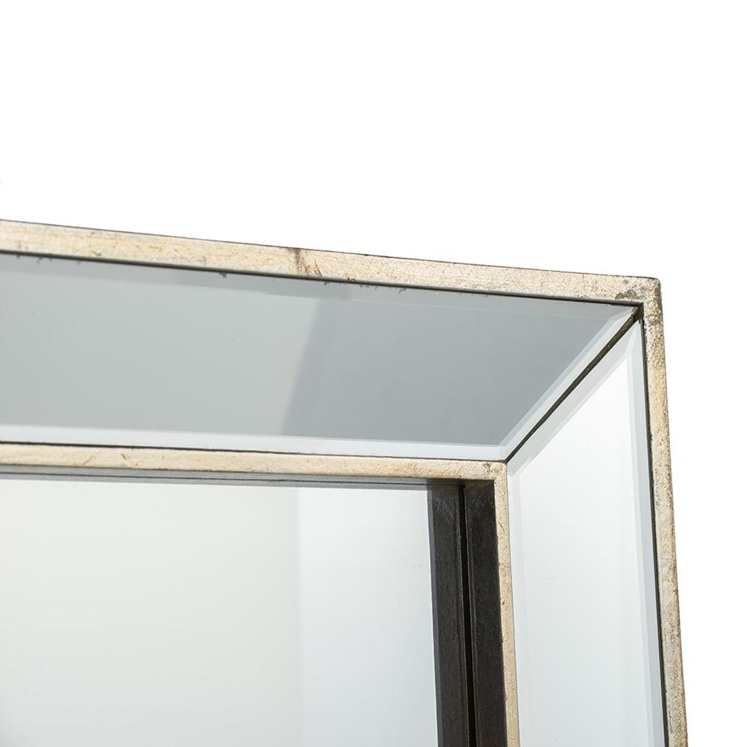 16" Silver Glass Framed Accent Mirror