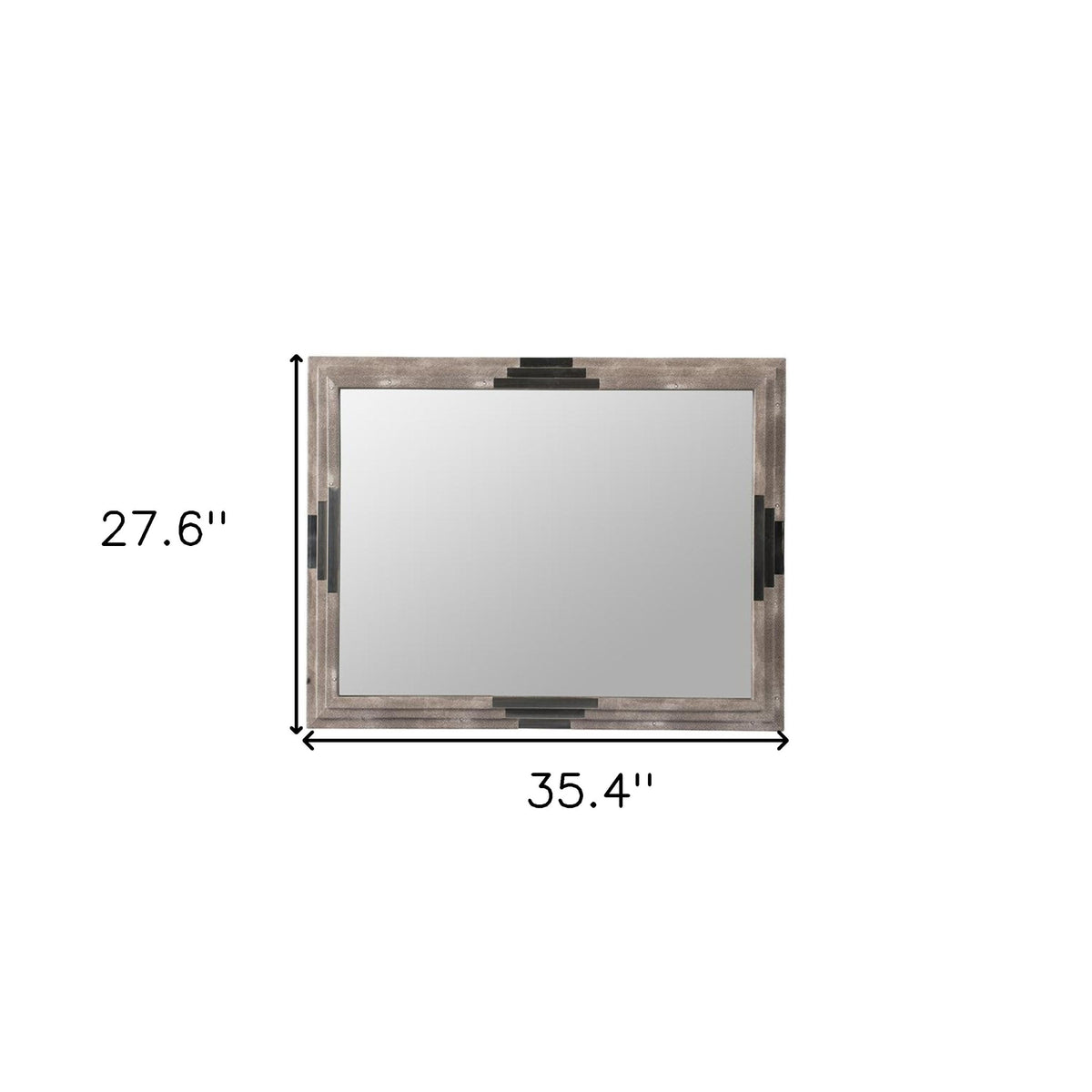 28" Gray Framed Accent Mirror