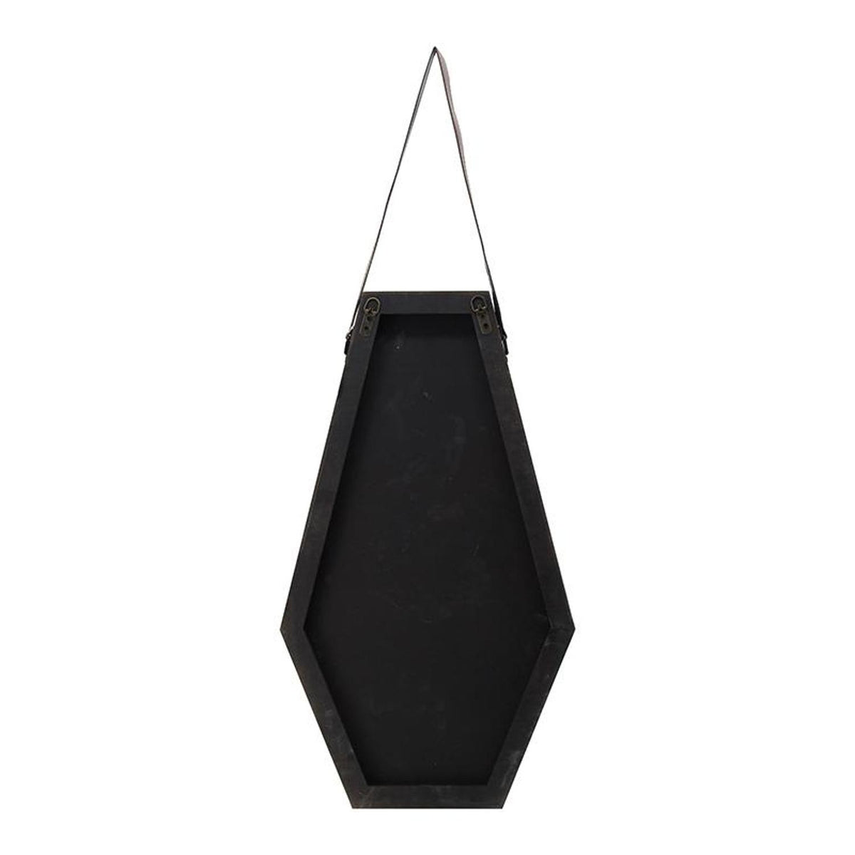 32" Black Hexagon Wood Framed Accent Mirror