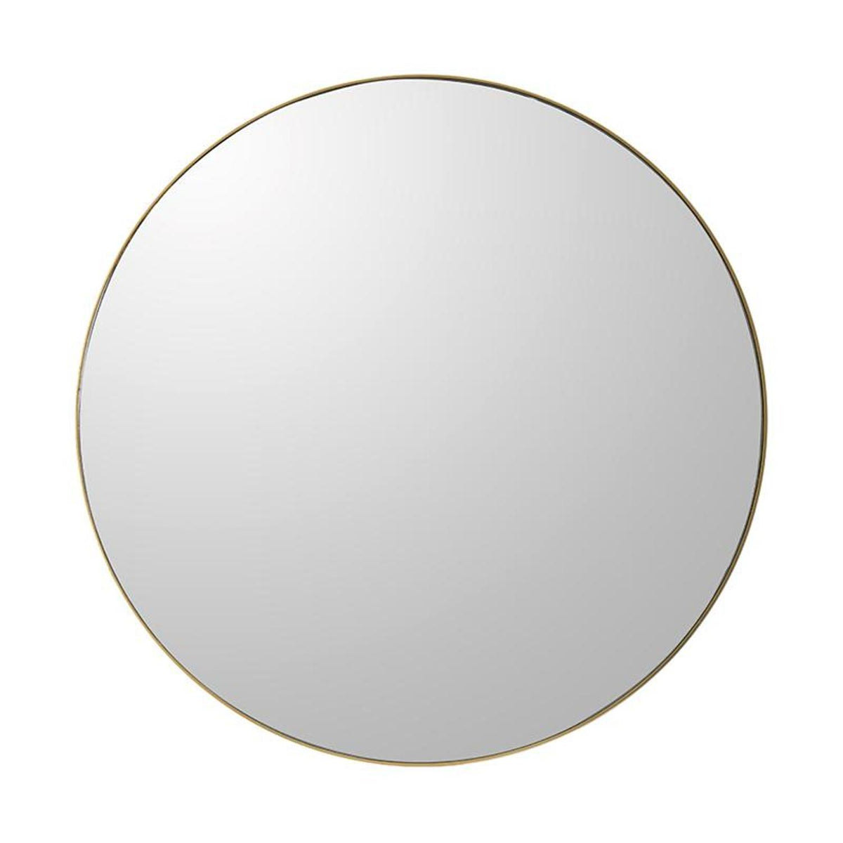 30" Gold Round Wood Framed Accent Mirror