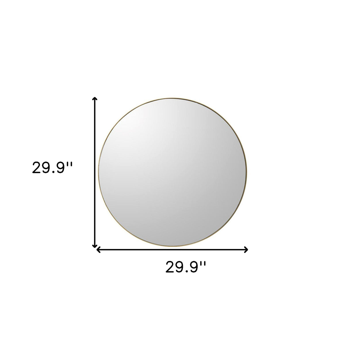 30" Gold Round Wood Framed Accent Mirror