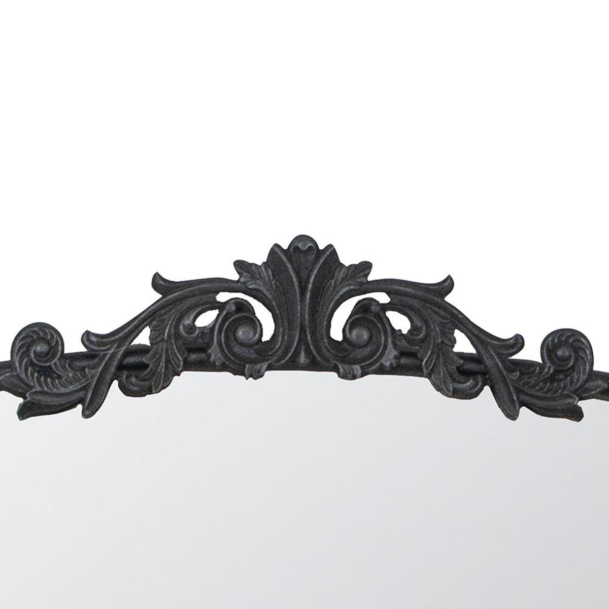 31" Black Arch Iron Framed Accent Mirror