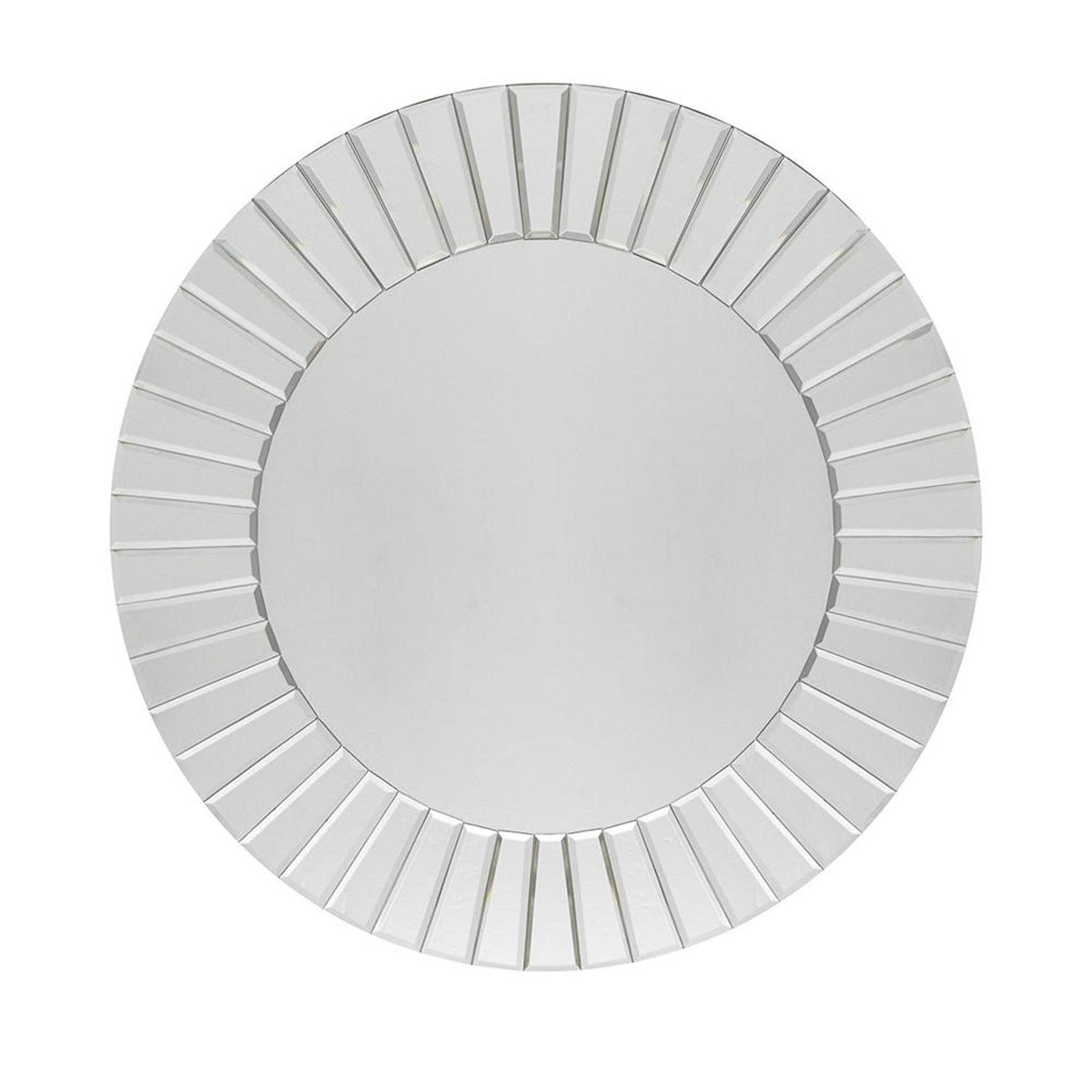 24" Clear Round Beveled Glass Framed Accent Mirror