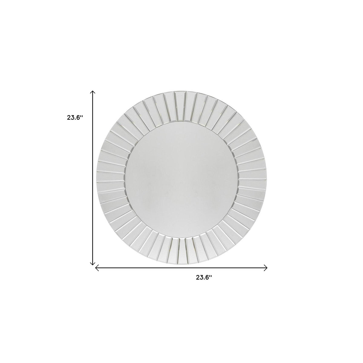 24" Clear Round Beveled Glass Framed Accent Mirror