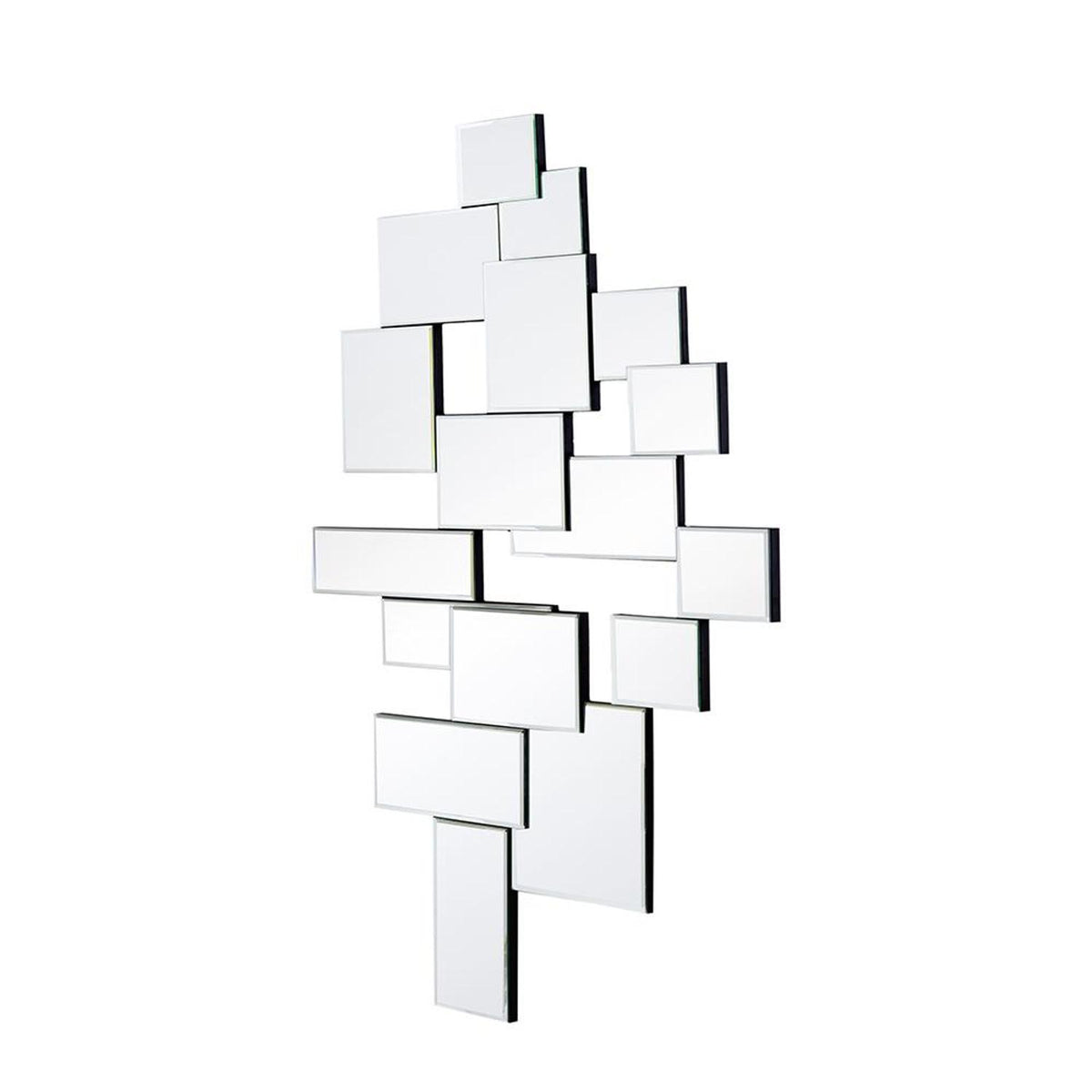 30" Clear Abstract Glass Contemporary Panels Unframed Accent Mirror