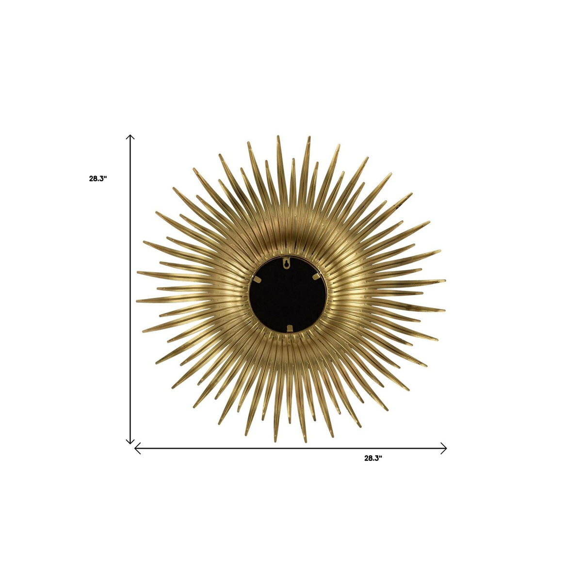 28" Gold Sunburst Iron Framed Accent Mirror