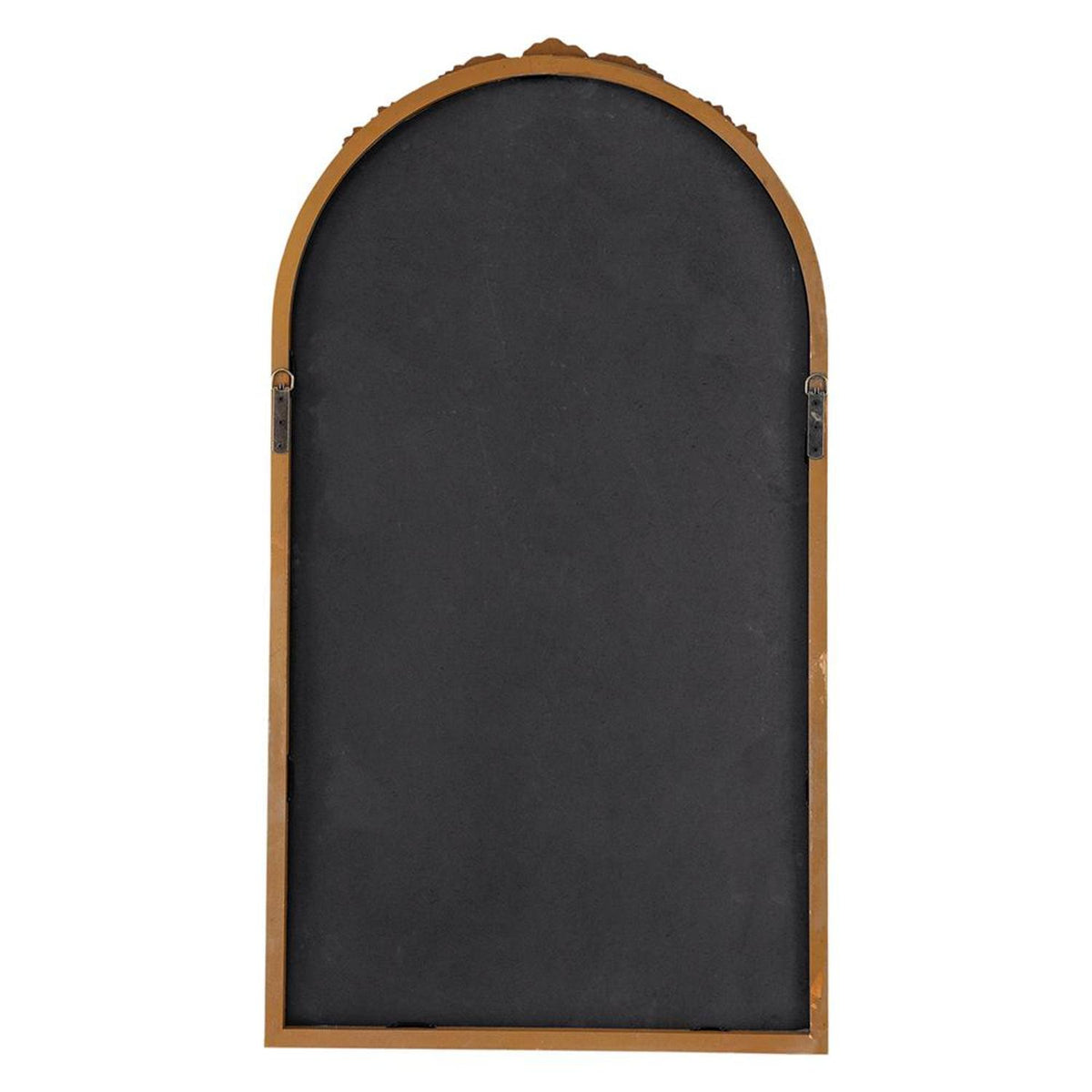 42" Brown Crowned Top Antiqued Glass Arch Framed Accent Mirror