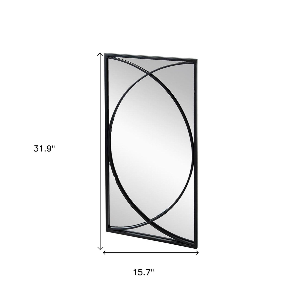 Set of Three Black Iron Framed Accent Mirror