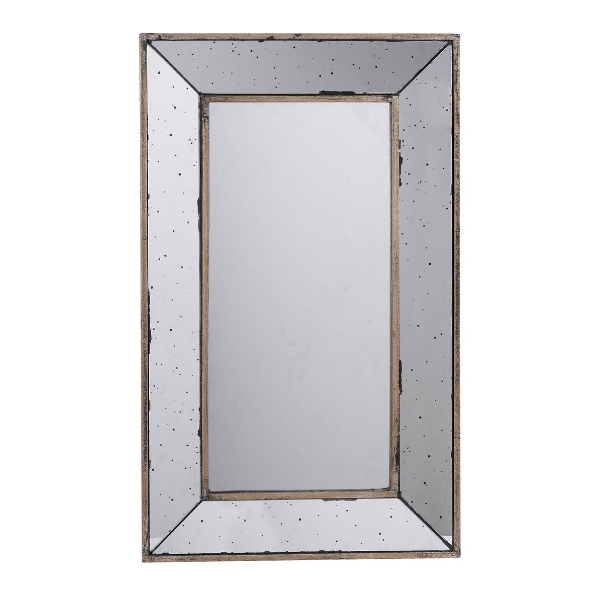 24" Silver Framed Antiqued Accent Mirror