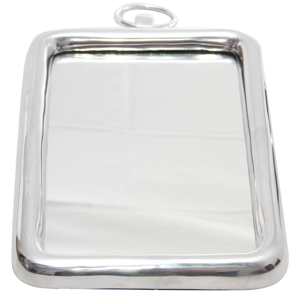 18" Silver Aluminum Framed Accent Mirror