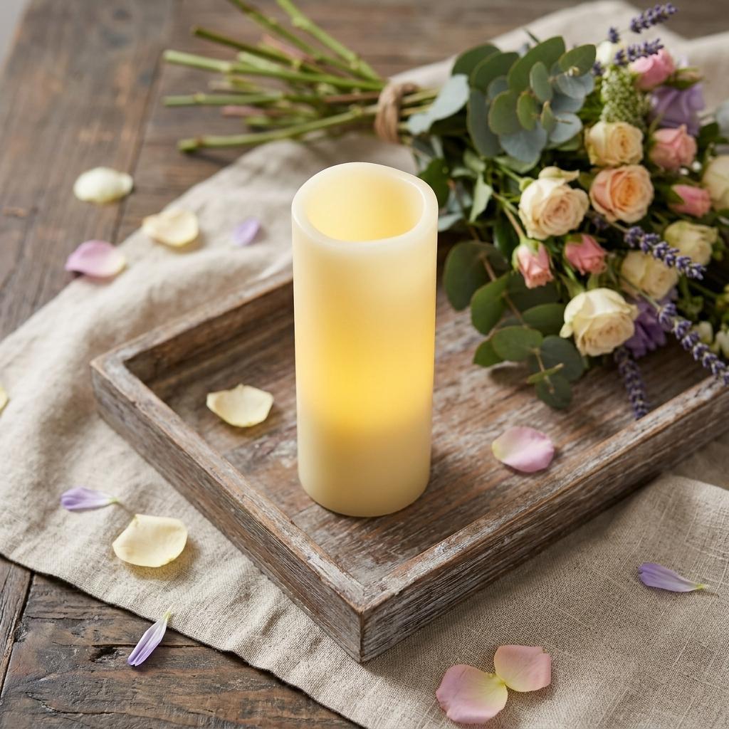 5" Ivory Flameless Pillar Candle