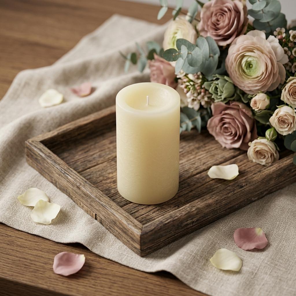 6" Ivory Flameless Pillar Candle
