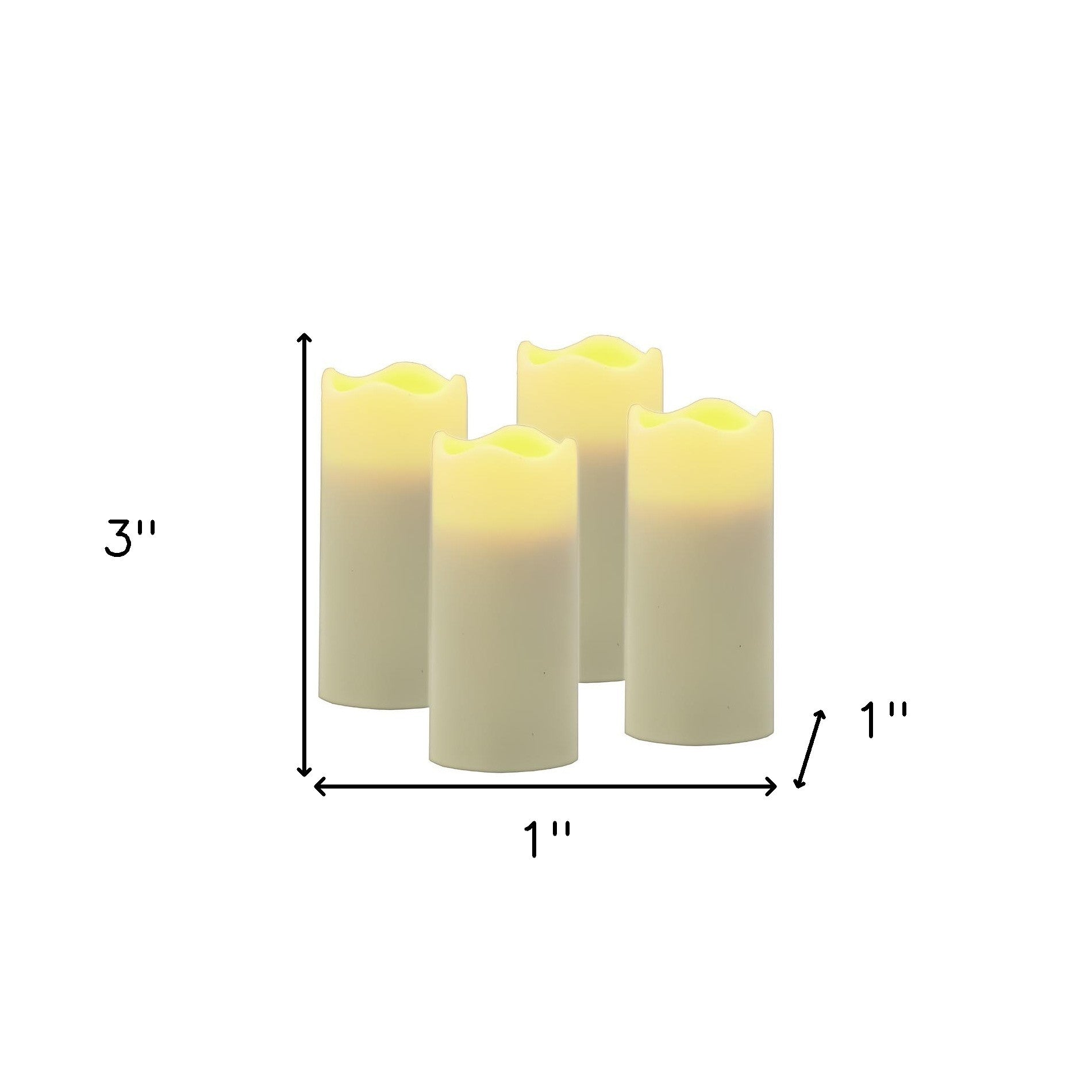 Set of Four Ivory Flameless Votive Candle