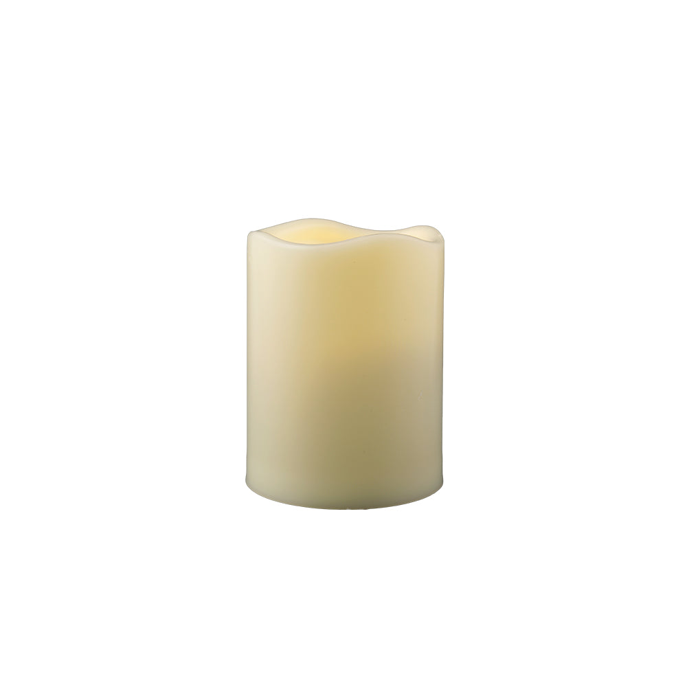 4" Ivory Flameless Indoor Outdoor Pillar Candle