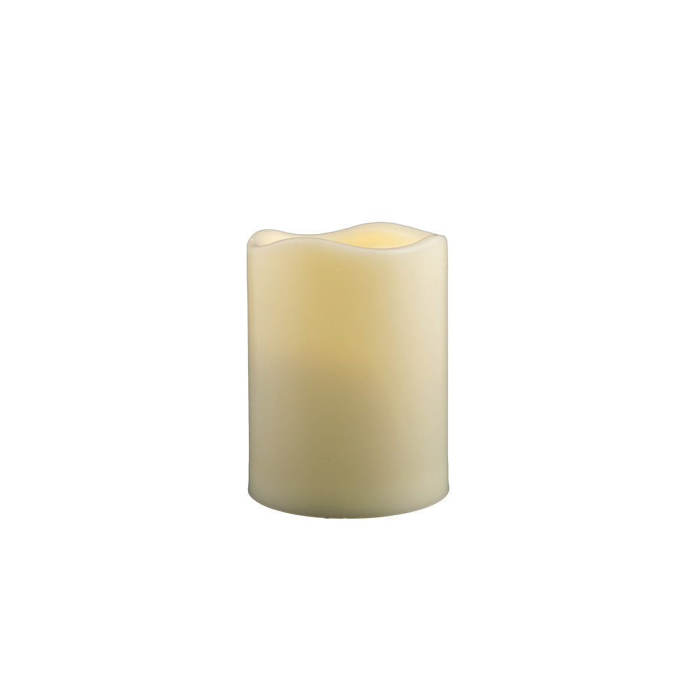 4" Ivory Flameless Indoor Outdoor Pillar Candle