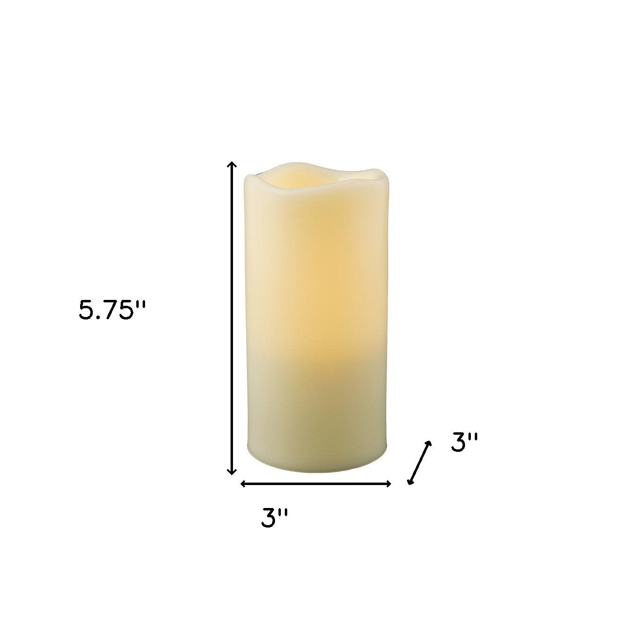 6" Ivory Flameless Indoor Outdoor Pillar Candle