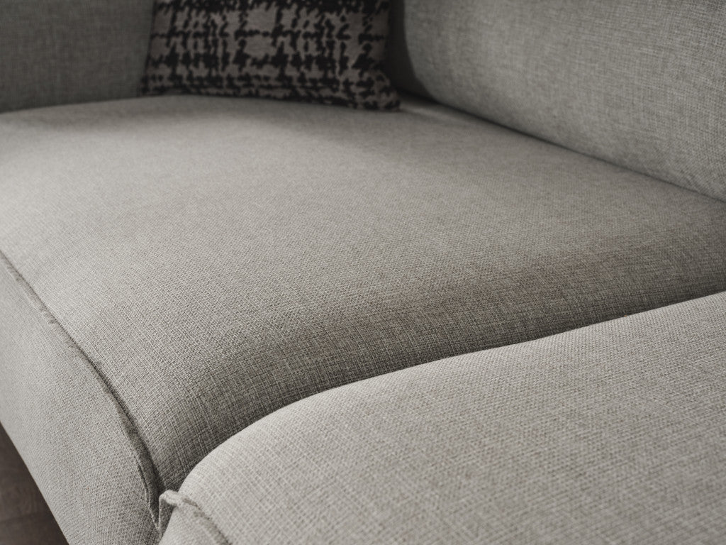 90" Light Gray Linen Sleeper Sofa With Toss Pillows