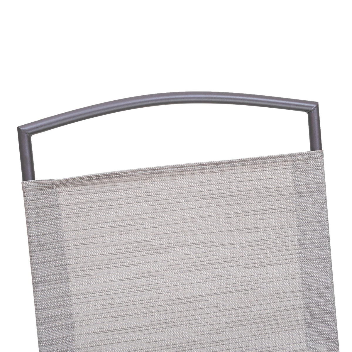 Set of Four 35" Brown Steel Sling Outdoor Folding Arm Chairs