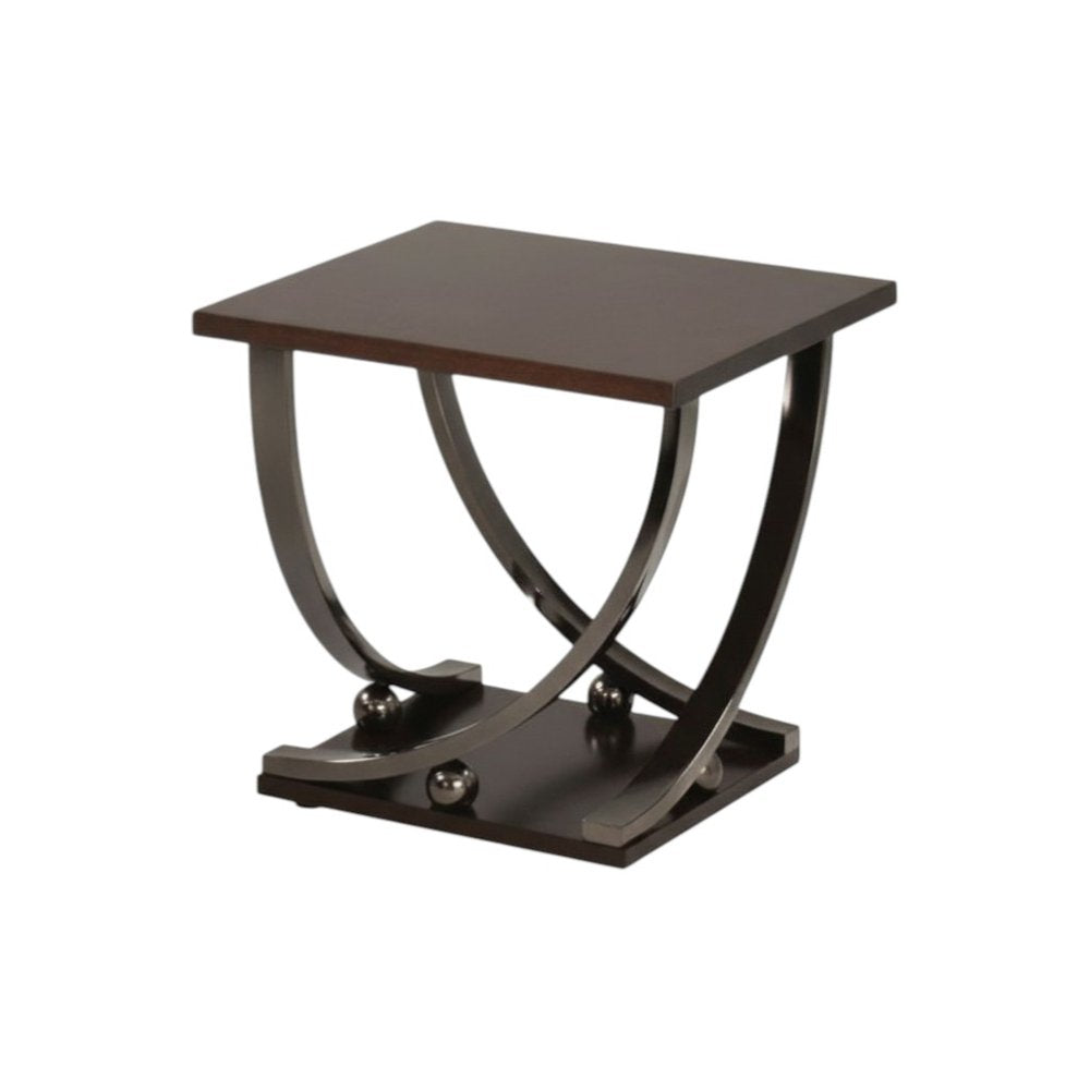 23" Black and Brown End Table