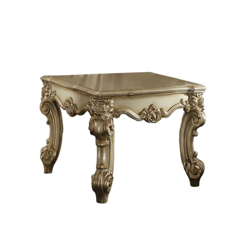 26" Gold Patina Manufactured Wood Square End Table