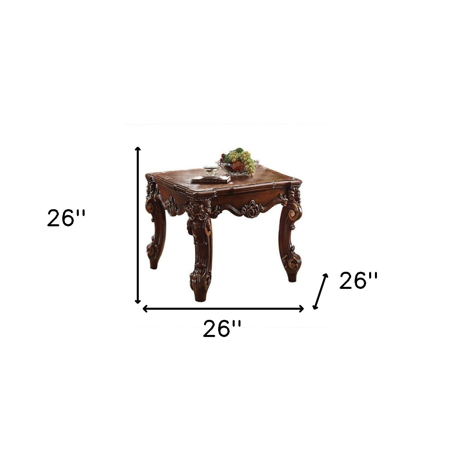 26" Cherry Manufactured Wood Square End Table