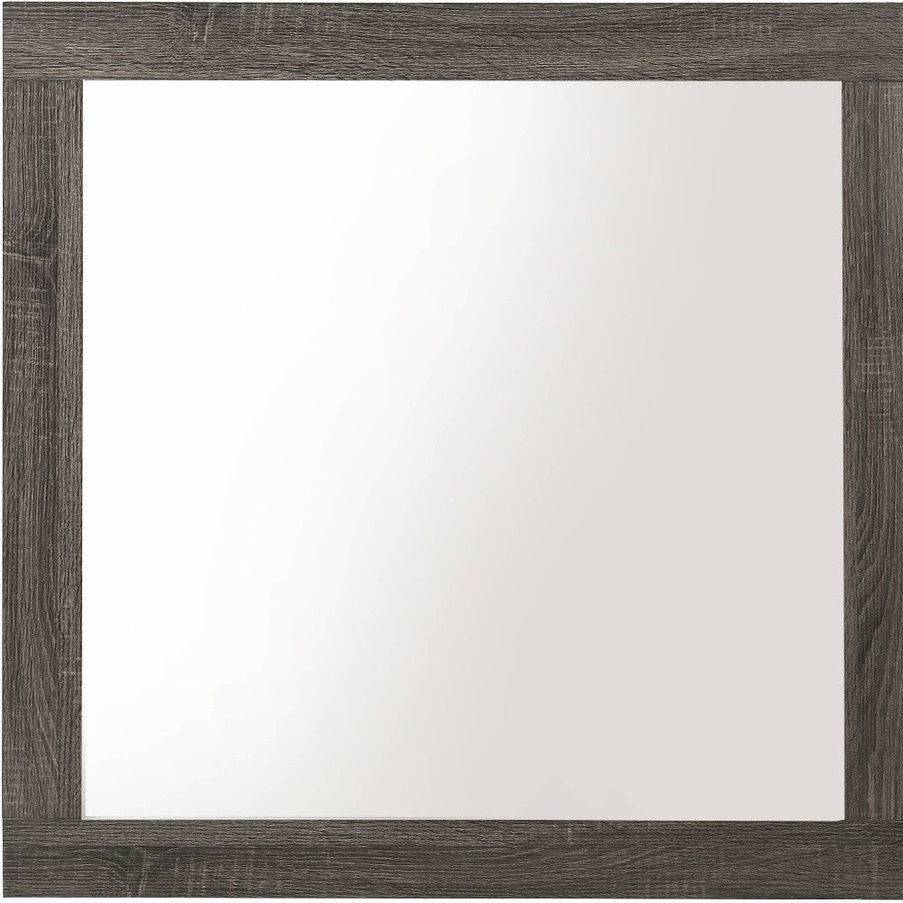 35" Square Wood Framed Mounted Dresser Mirror