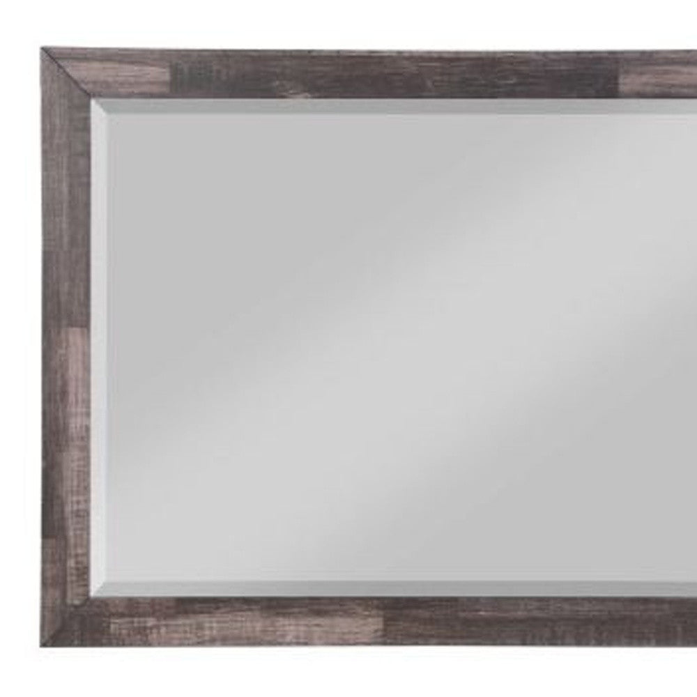 36" Brown Wood Framed Mounted Dresser Mirror