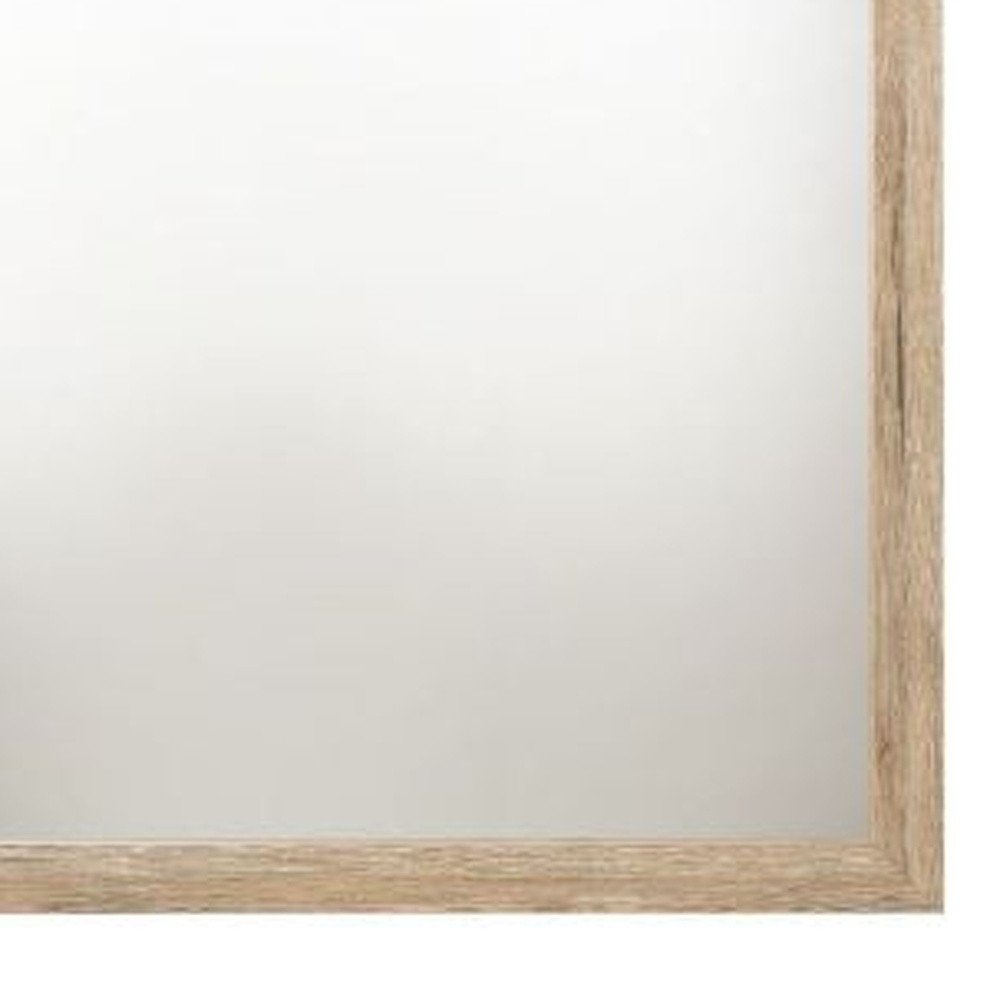 40" Natural Square Wood Framed Accent Mirror
