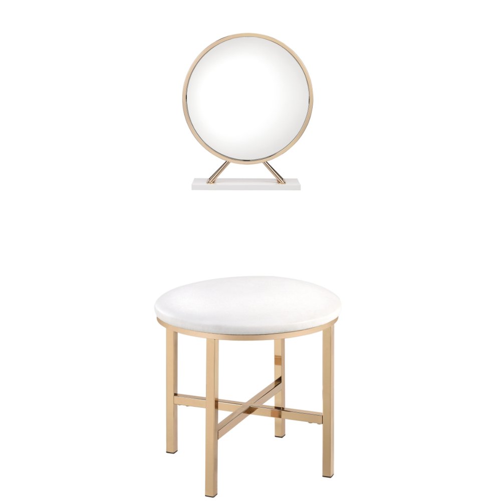 16" Round Metal Framed Freestanding Mirror