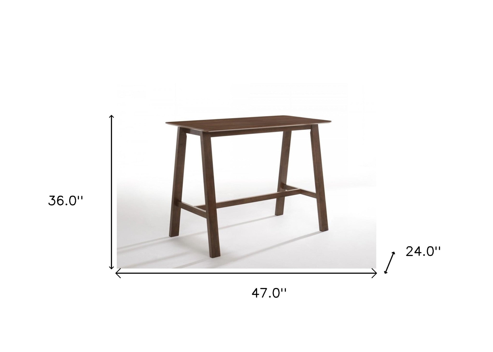 47" Walnut Rectangular Counter Height Wood Dining Table