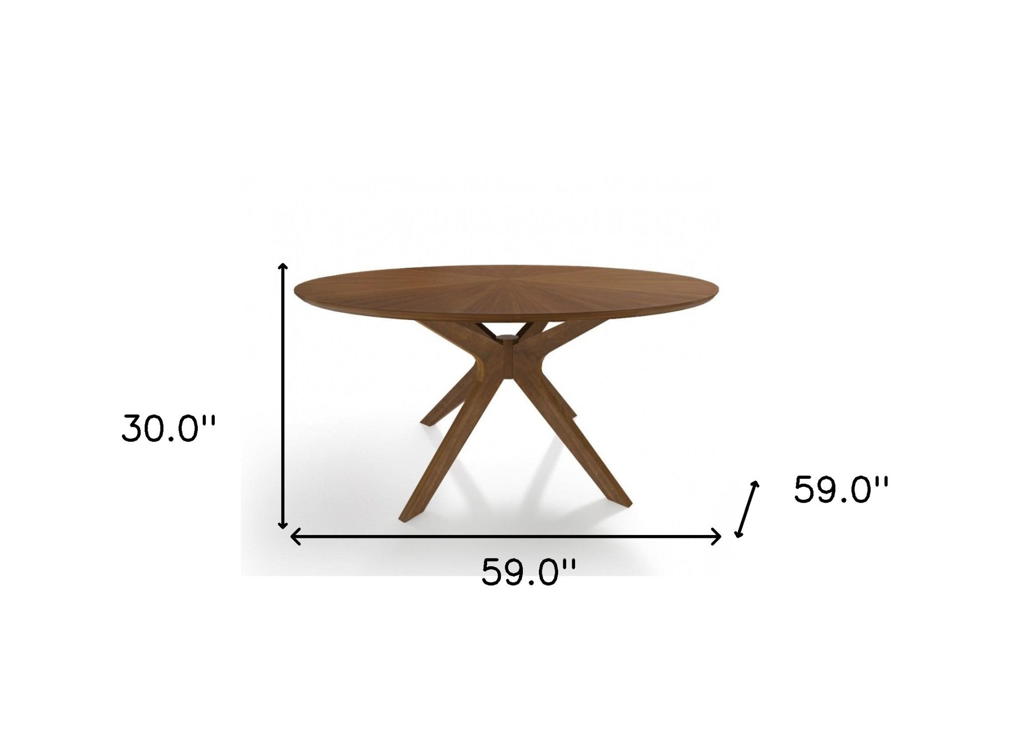 59" Brown Round Dining Table