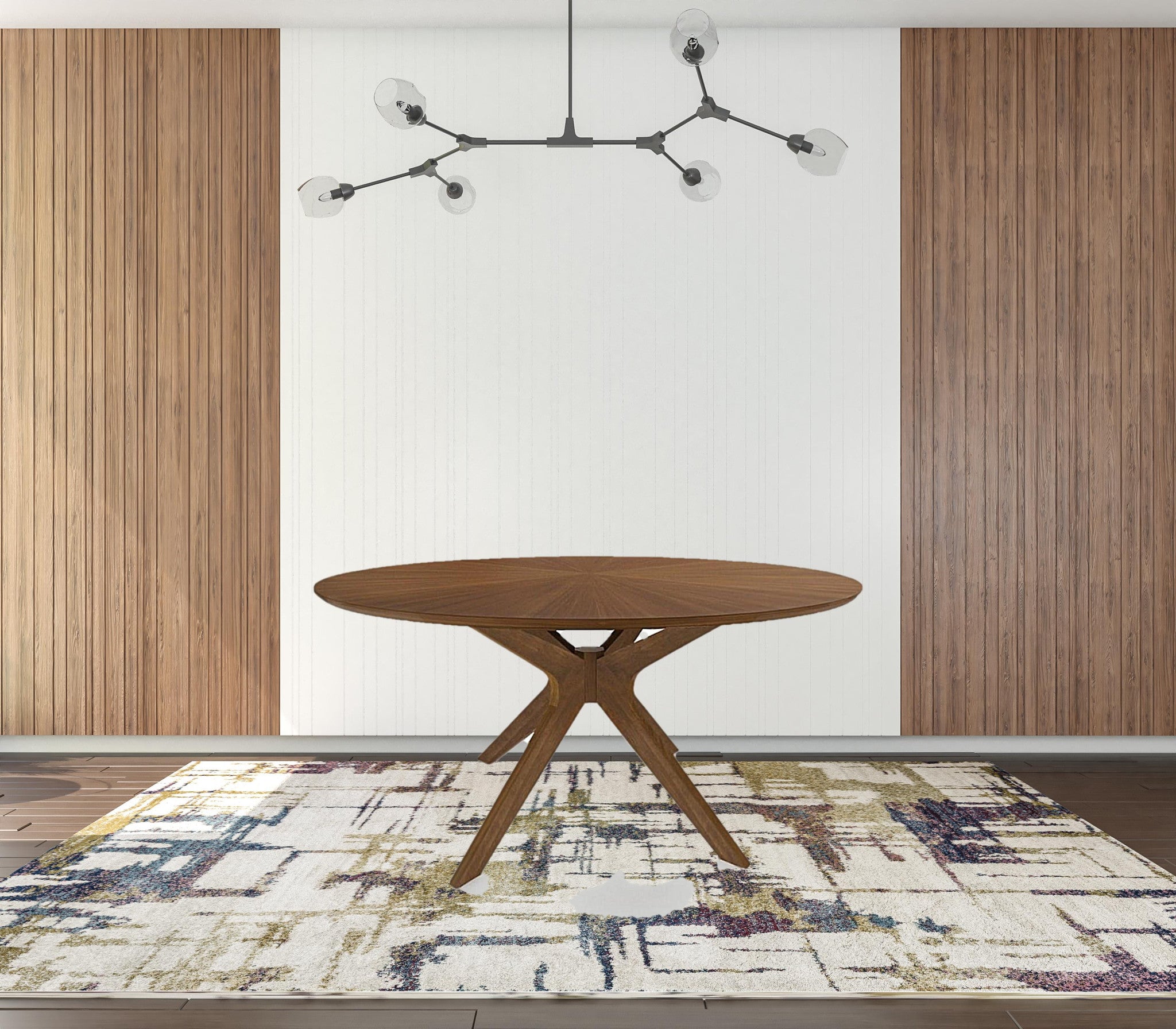 59" Brown Round Dining Table