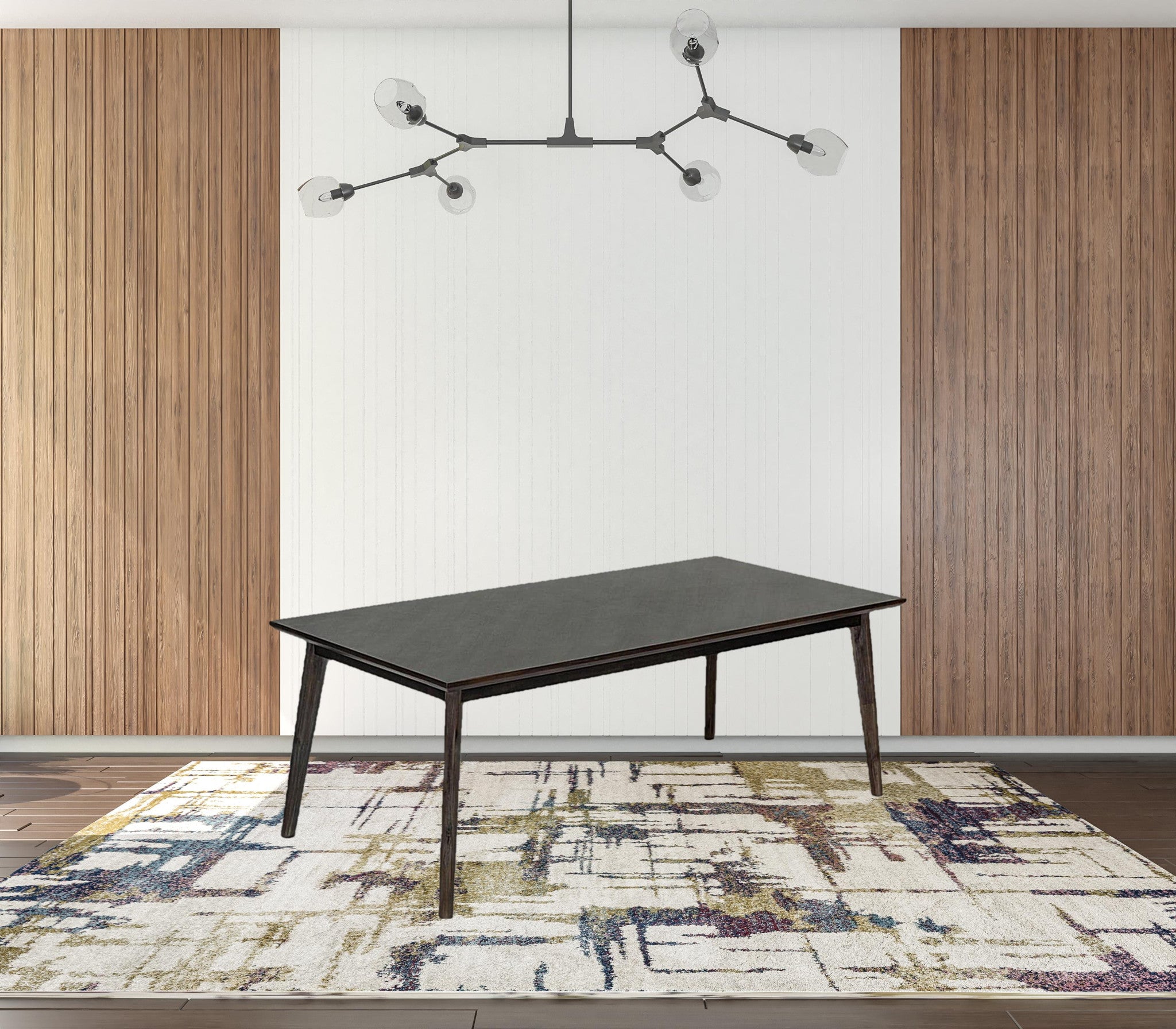 83" Dark Brown Solid Wood Dining Table