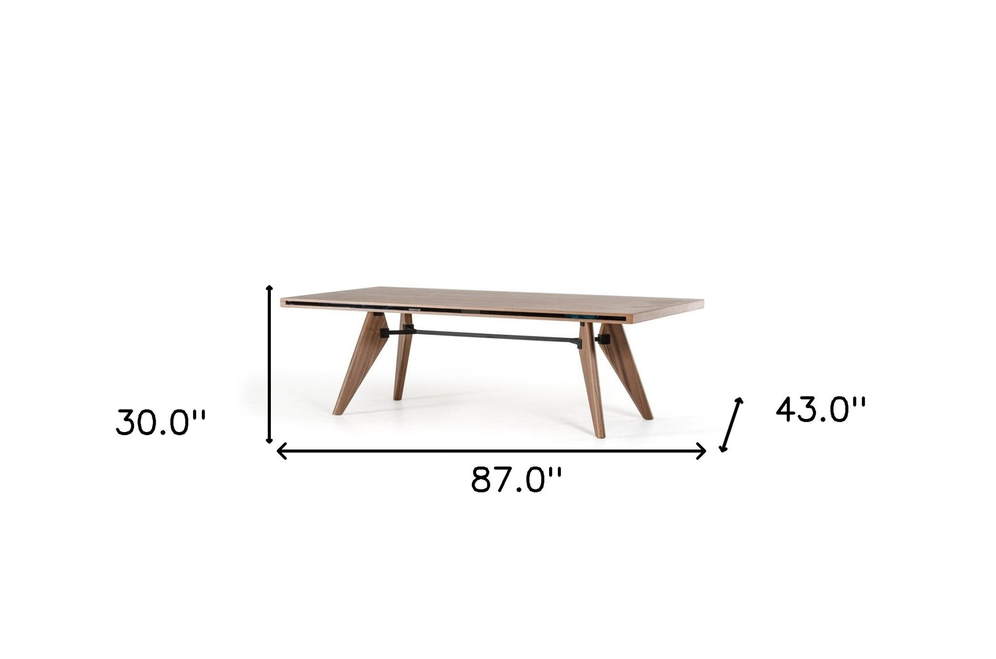 87" Brown Dining Table