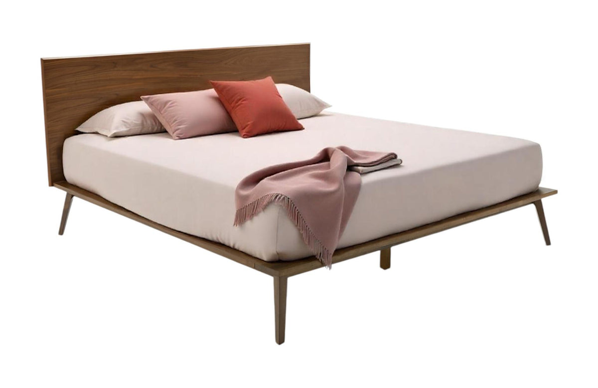 Brown Wood King Bed Frame