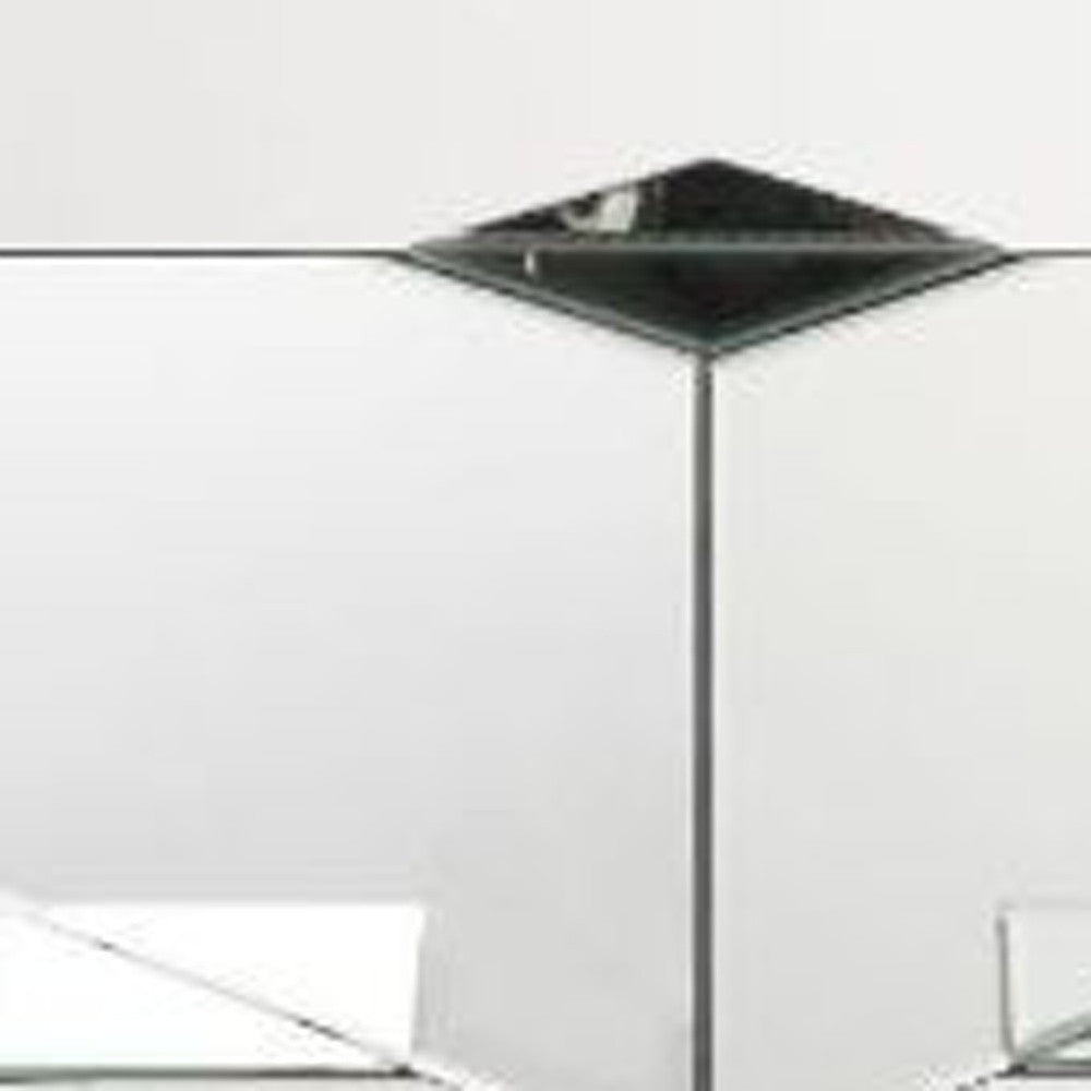 24" Clear Mirrored Square Mirrored End Table