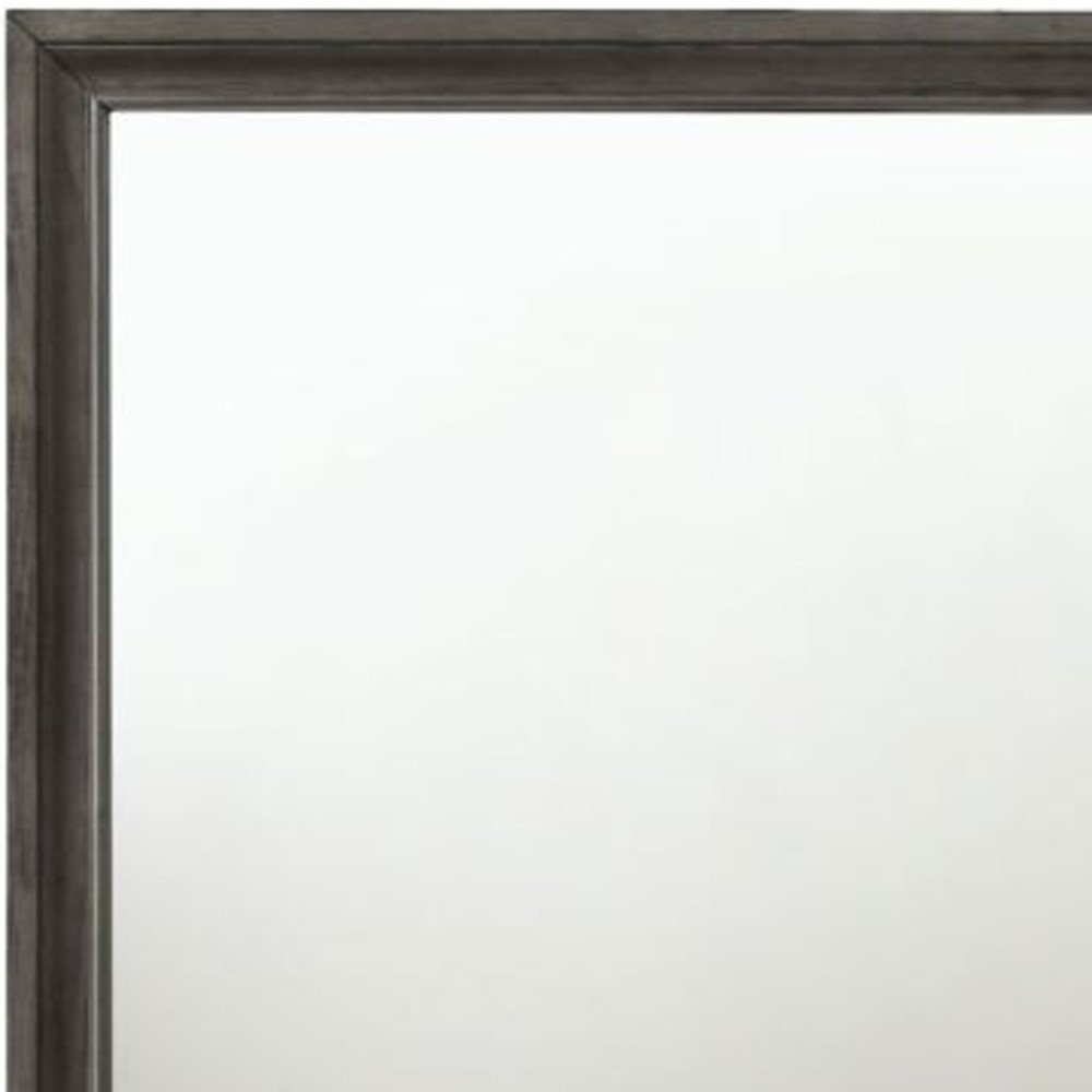 36" Gray Wood Framed Mounted Dresser Mirror