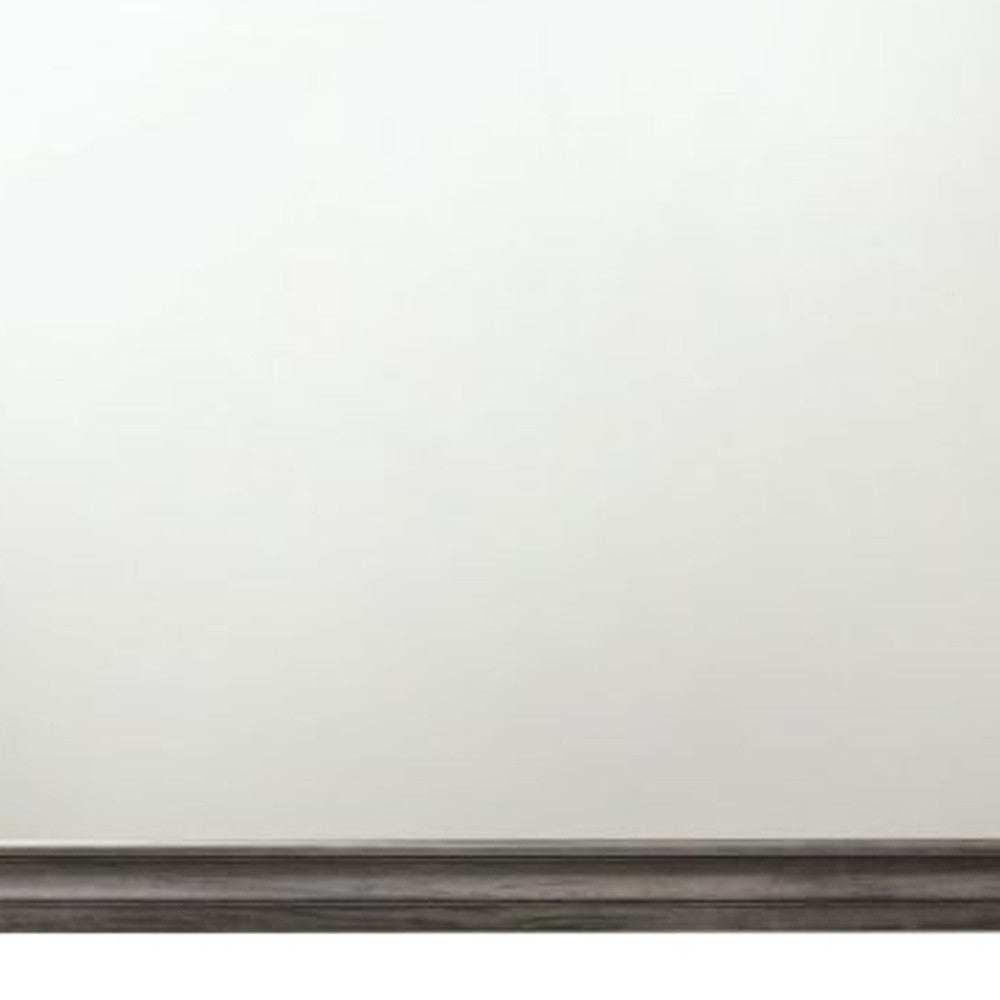 36" Gray Wood Framed Mounted Dresser Mirror