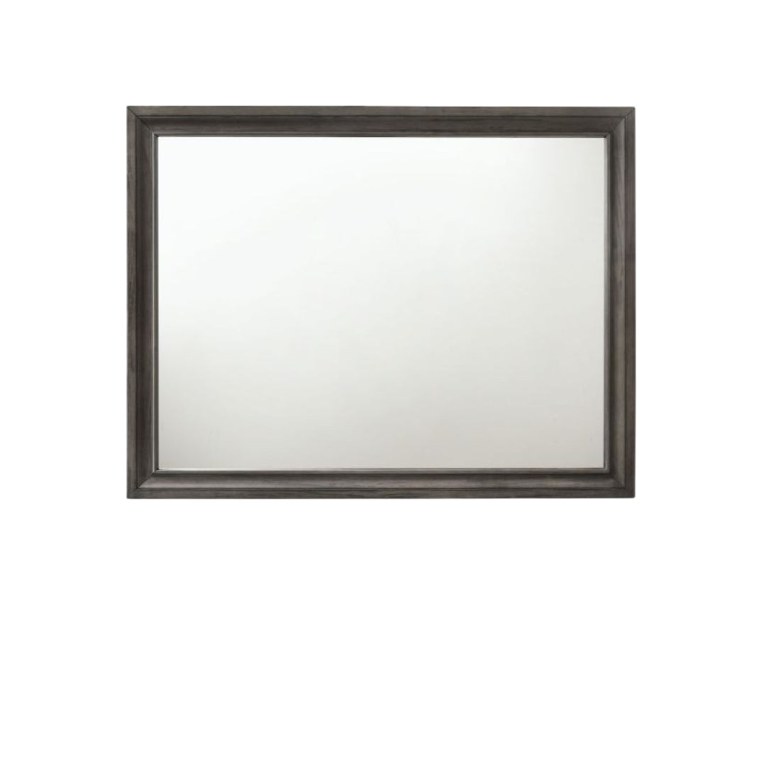 36" Gray Wood Framed Mounted Dresser Mirror