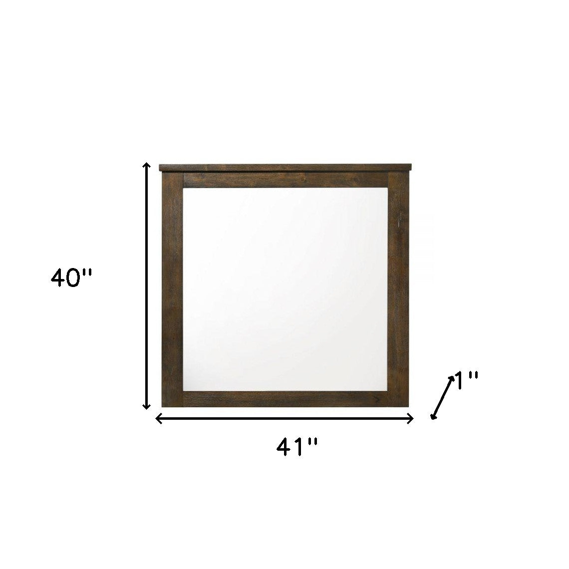 40" Square Wood Framed Mounted Dresser Mirror